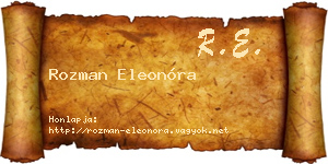 Rozman Eleonóra névjegykártya
